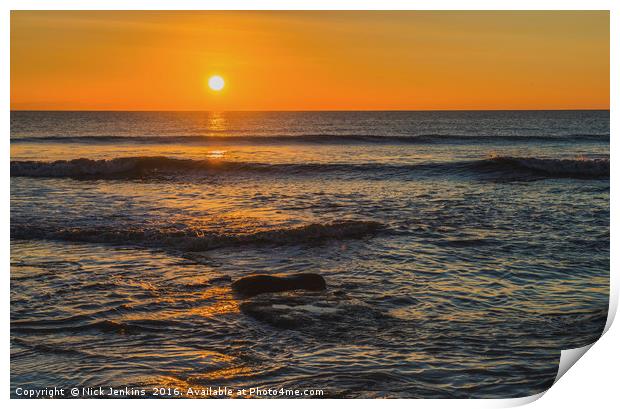 Dunraven Bay Southerndown Sunset Glamorgan Coast Print by Nick Jenkins