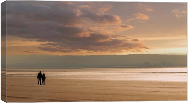 Love at Sunset Canvas Print by Sue Dudley