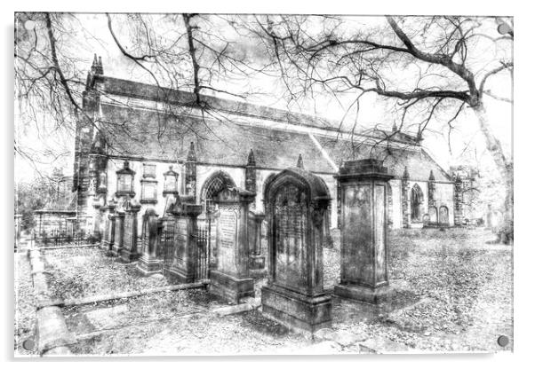 Greyfriars Kirk Church Edinburgh Vintage Acrylic by David Pyatt