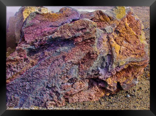 Colourful Icelandic geothermal rock Framed Print by Tom Dolezal