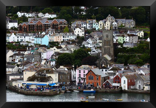 Quaint Coastal Town of Fowey Cornwall Framed Print by James Brunker