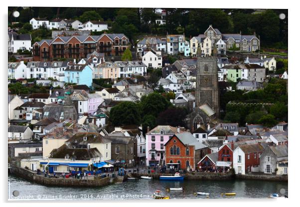 Quaint Coastal Town of Fowey Cornwall Acrylic by James Brunker