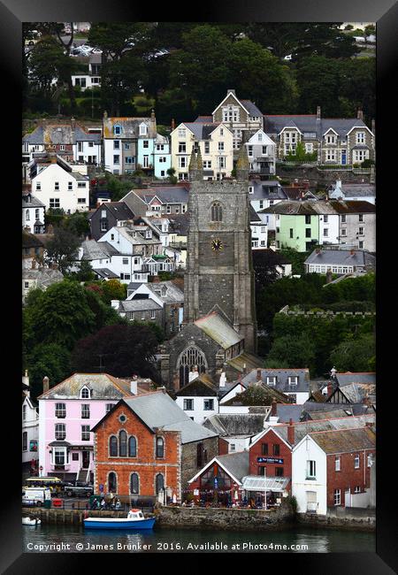 Picturesque Coastal Town of Fowey Cornwall Framed Print by James Brunker