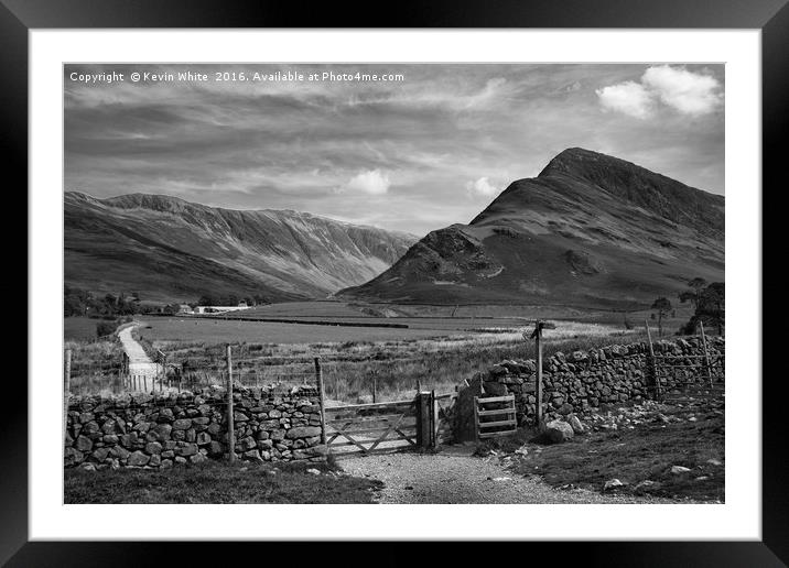 Buttermere in black and white Framed Mounted Print by Kevin White