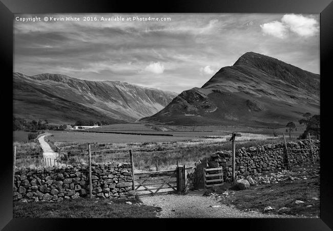Buttermere in black and white Framed Print by Kevin White