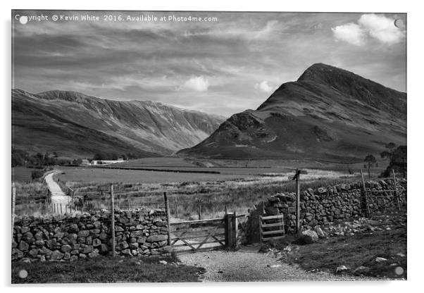 Buttermere in black and white Acrylic by Kevin White