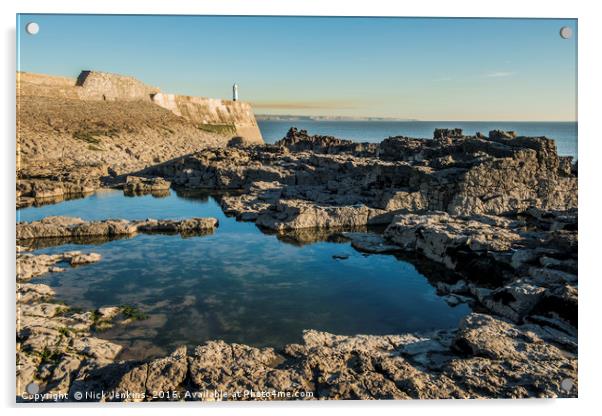 Porthcawl Breakwater and Coast South Wales Acrylic by Nick Jenkins