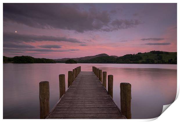 Sunrise at Rigg Wood Jetty, Coniston. Print by Martin Appleby