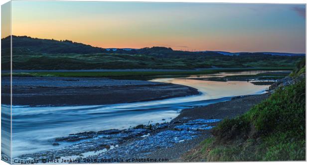 The River Ogmore Estuary Sunset Vale of Glamorgan  Canvas Print by Nick Jenkins