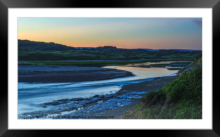The River Ogmore Estuary Sunset Vale of Glamorgan  Framed Mounted Print by Nick Jenkins