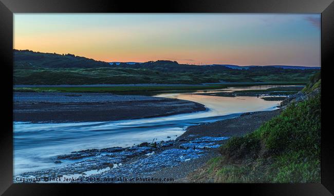 The River Ogmore Estuary Sunset Vale of Glamorgan  Framed Print by Nick Jenkins