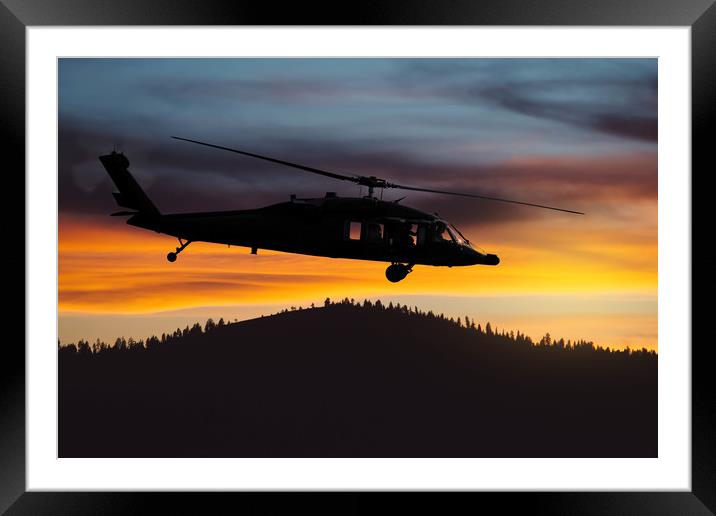 Sikorsky UH-60 Black Hawk Framed Mounted Print by Guido Parmiggiani
