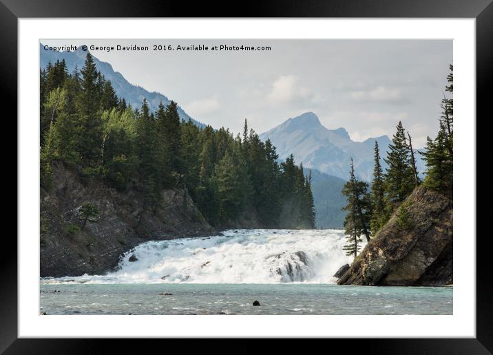 Bow River Falls Framed Mounted Print by George Davidson