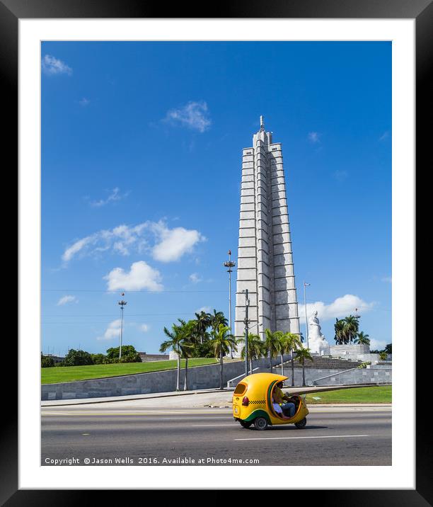 Cocotaxi travels by the Jose Marti memorial Framed Mounted Print by Jason Wells