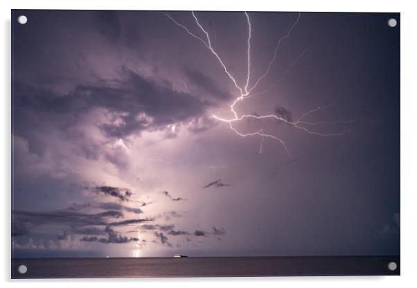 Lightning Storm Acrylic by Gail Johnson
