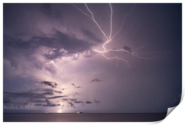 Lightning Storm Print by Gail Johnson