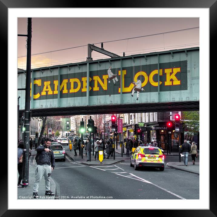 Camden Lock Railway bridge  Framed Mounted Print by Rob Hawkins