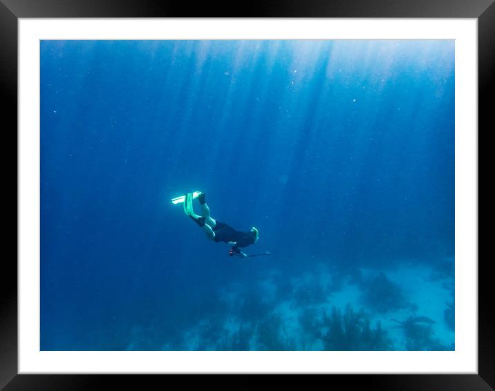  Snorkelling off the back deck  Curacao Views  Framed Mounted Print by Gail Johnson