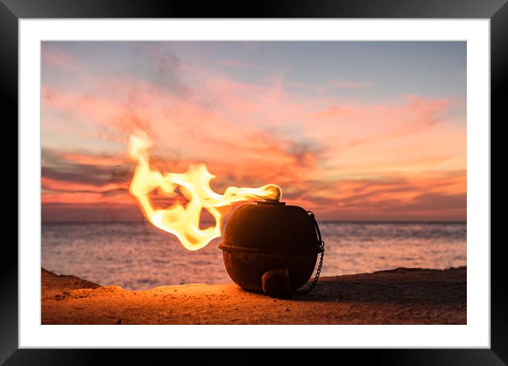  Flaming sunset at the beach -  Views around the C Framed Mounted Print by Gail Johnson