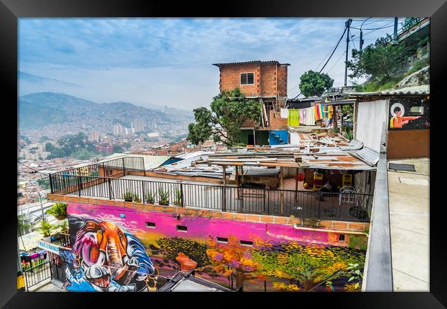 la Comuna 13 - Medellín Framed Print by Gail Johnson