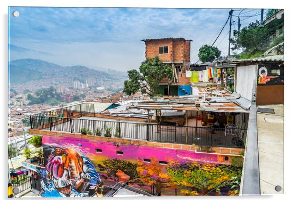 la Comuna 13 - Medellín Acrylic by Gail Johnson