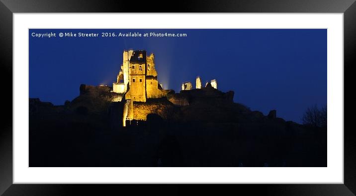 Illuminated Castle Framed Mounted Print by Mike Streeter