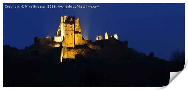 Illuminated Castle Print by Mike Streeter