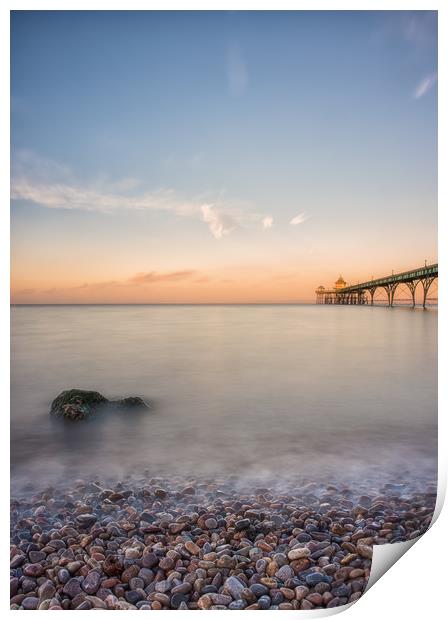 Pebbles and Pier Print by Chris Sweet