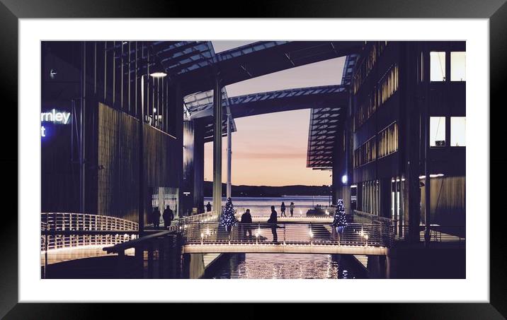 Oslo Quay at Sunset  Framed Mounted Print by Mike Evans