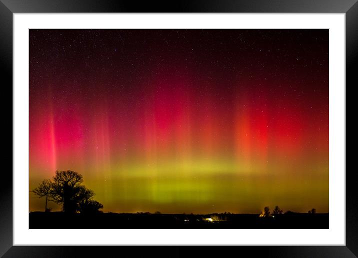AURORA STORM FROM THE UK Framed Mounted Print by Steve Lansdell