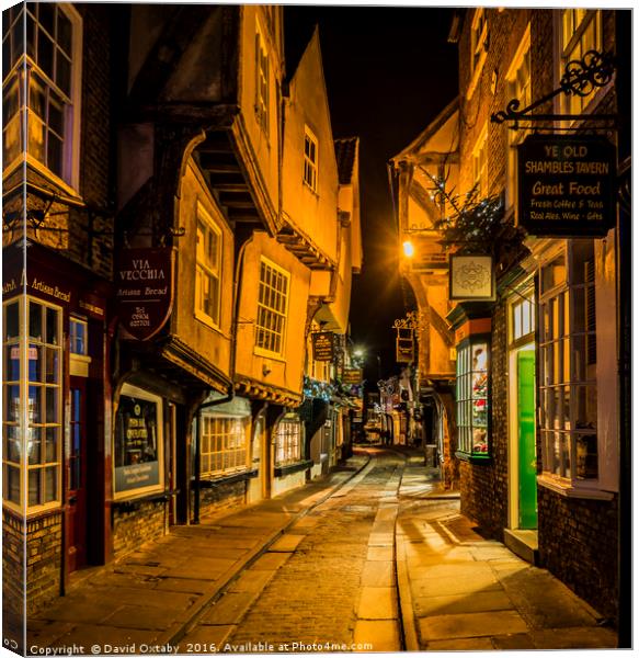 The Shambles at Christmas Canvas Print by David Oxtaby  ARPS