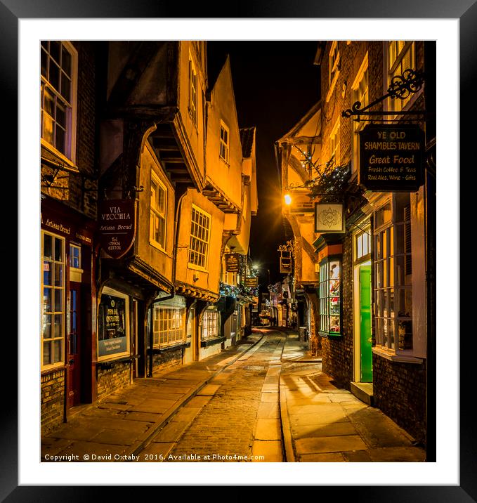 The Shambles at Christmas Framed Mounted Print by David Oxtaby  ARPS