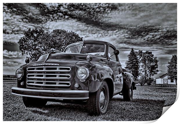 Vintage Studebaker Truck Print by Sarah Ball