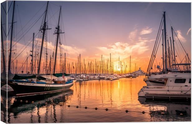 Fiery Sunset at the Bay Canvas Print by Naylor's Photography