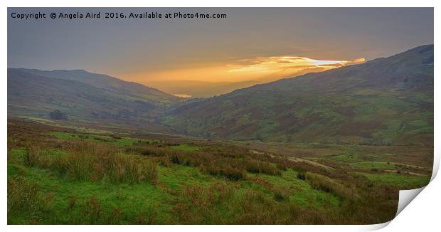 Cumbrian Sunset. Print by Angela Aird