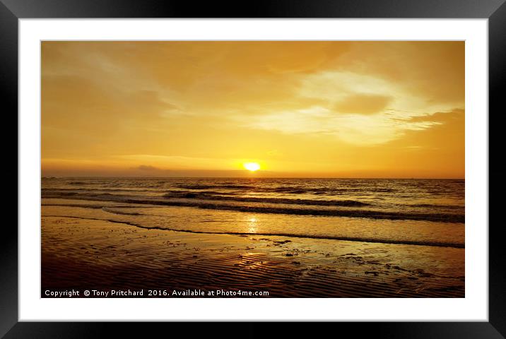 Golden Sunrise at Whitmore Bay, Wales Framed Mounted Print by Tony Pritchard
