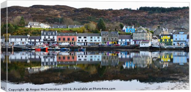 Scottish fishing village of Tarbert in Argyll Canvas Print by Angus McComiskey