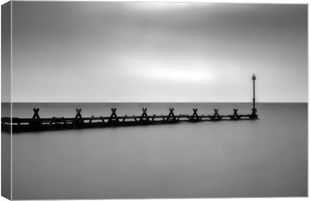north Beach Aberaeron Wales long exposure black an Canvas Print by Andrew chittock
