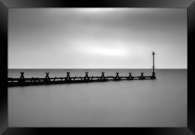 north Beach Aberaeron Wales long exposure black an Framed Print by Andrew chittock