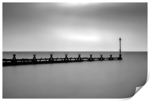 north Beach Aberaeron Wales long exposure black an Print by Andrew chittock