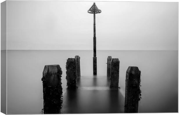 The jetty long exposure black and white Canvas Print by Andrew chittock