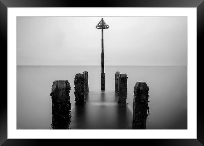 The jetty long exposure black and white Framed Mounted Print by Andrew chittock