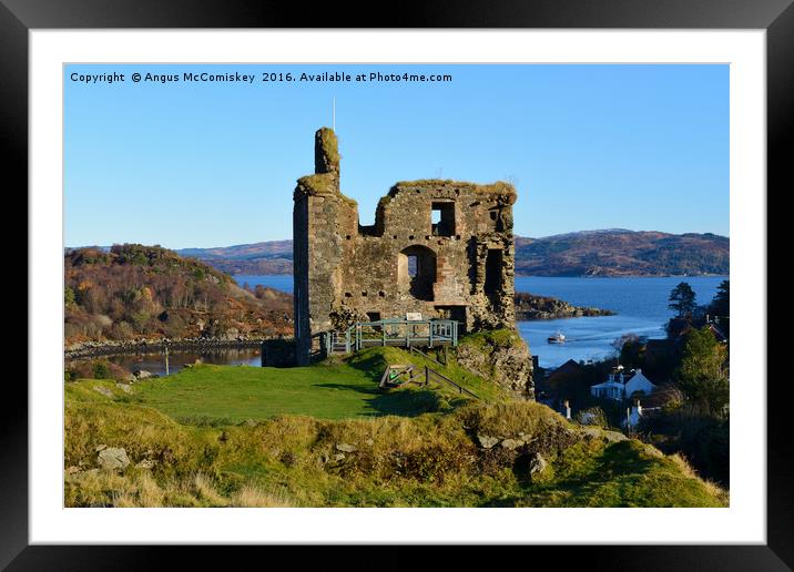 Ruins of Tarbert Castle in Argyll Framed Mounted Print by Angus McComiskey