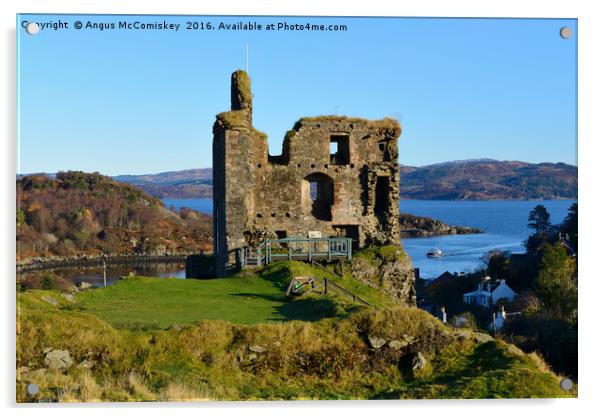 Ruins of Tarbert Castle in Argyll Acrylic by Angus McComiskey