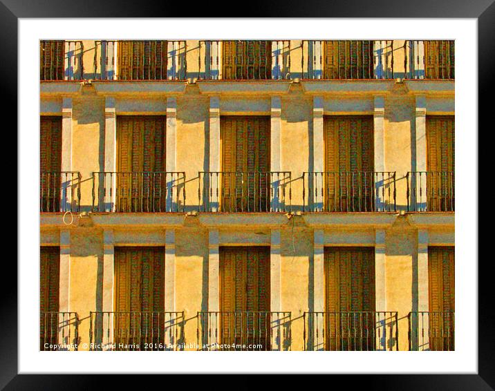 Sunkissed Balconies Framed Mounted Print by Richard Harris