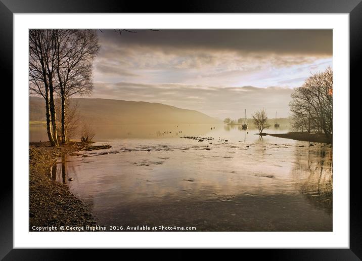 Coniston Shallows Framed Mounted Print by George Hopkins