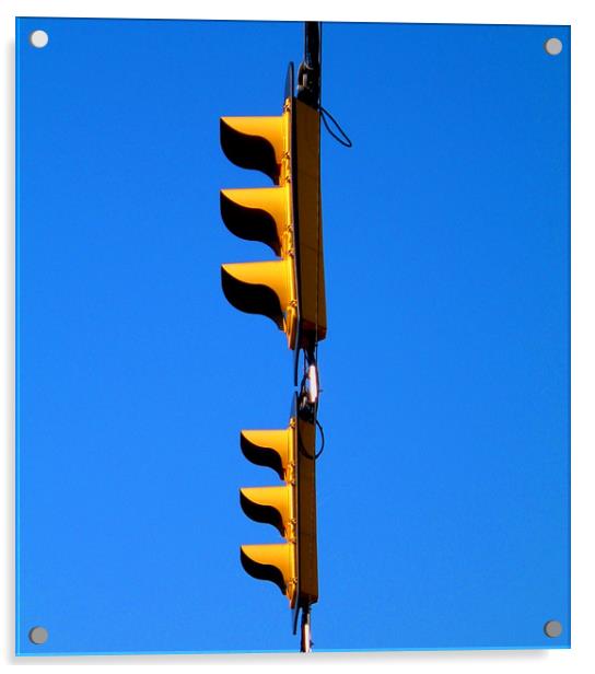 Traffic lights on the Highway Acrylic by Richard Harris