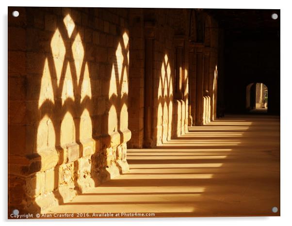 Evening Sun in the Cloisters at Durham Cathedral   Acrylic by Alan Crawford