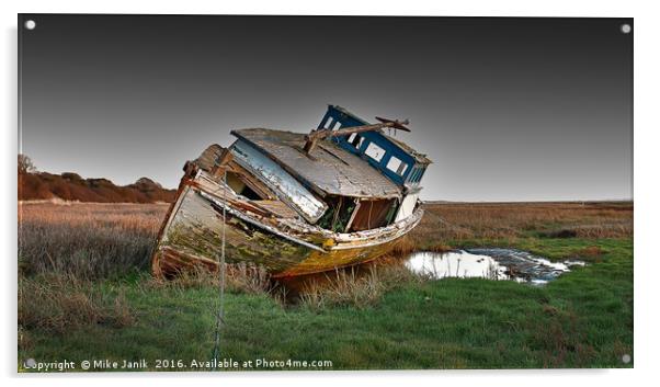 Stranded Boat Acrylic by Mike Janik