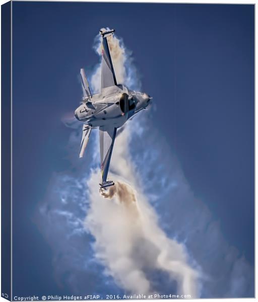 F16 Tight Turn Canvas Print by Philip Hodges aFIAP ,